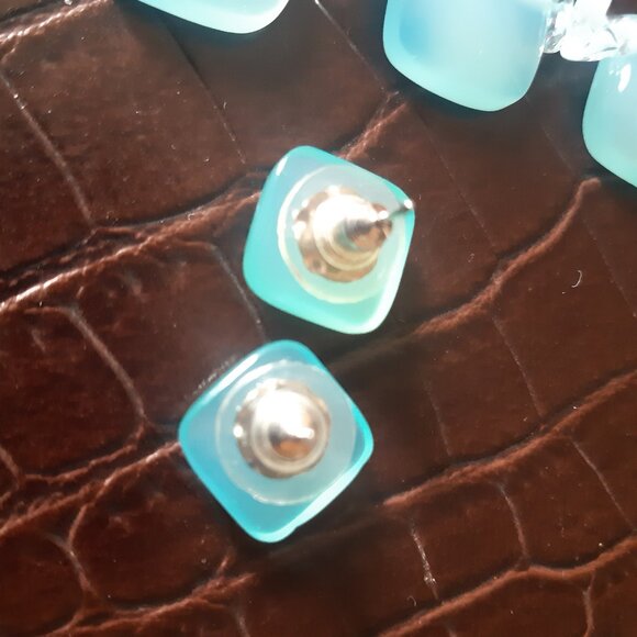 Vintage Brazilian Blue Chalcedony Necklace and Earrings Set - Picture 9 of 16